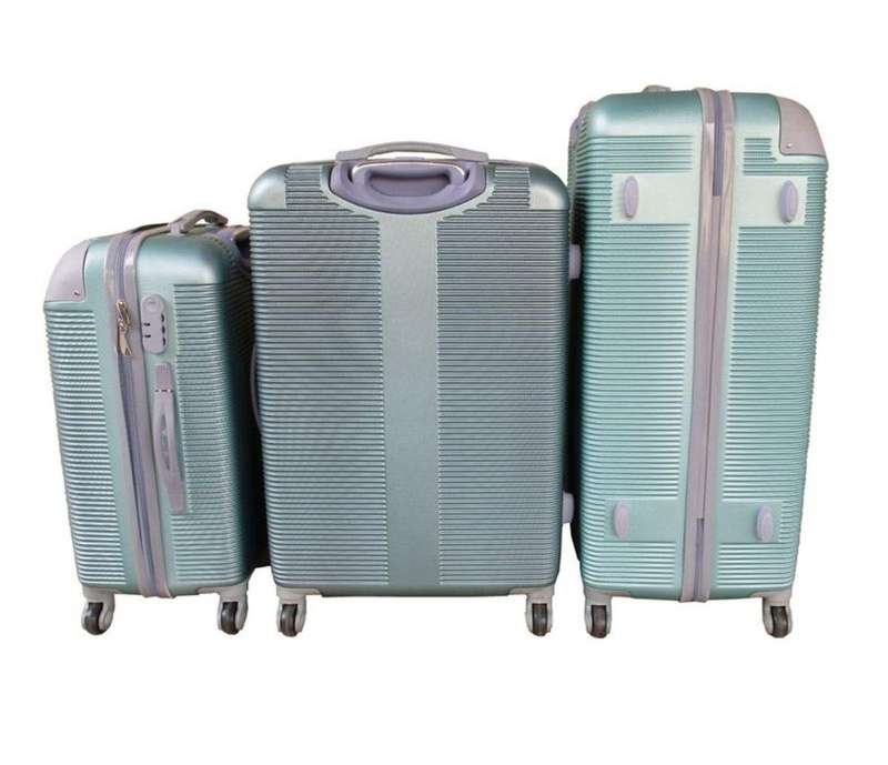 3-Piece Green Hard Shell Luggage Set with Spinner Wheels, Built-In Lock, Corner Guards & SA Delivery