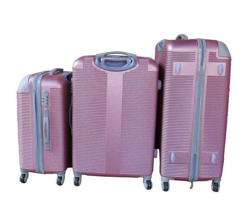 3-Piece Pink Hard Shell Luggage Set with Spinner Wheels, Lock, Organised Interior & Fast SA Delivery