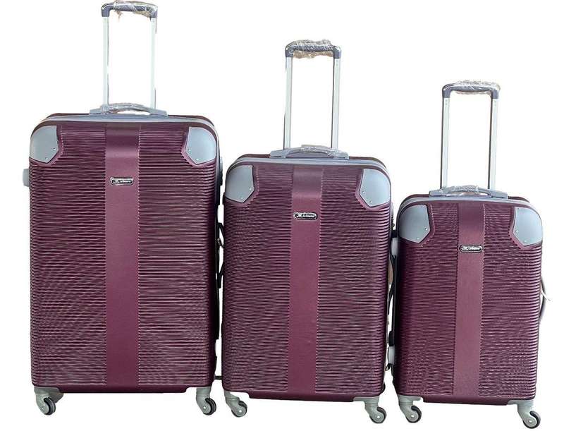 3-Piece Maroon Hard Shell Luggage Set with Spinner Wheels, Built-In Lock & Fast Delivery in SA