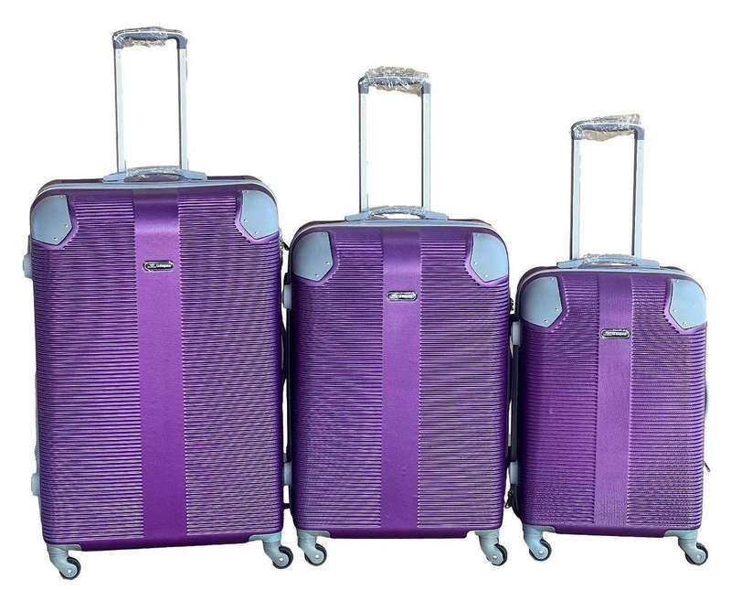 3-Piece Branded Purple Hard Shell Luggage Set with Spinner Wheels, Built-In Lock & Fast SA Delivery