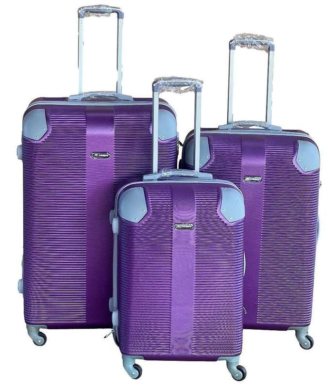 3-Piece Branded Purple Hard Shell Luggage Set with Spinner Wheels, Built-In Lock & Fast SA Delivery