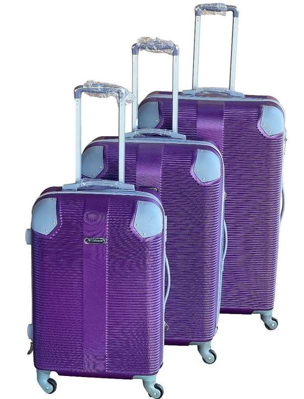 3-Piece Branded Purple Hard Shell Luggage Set with Spinner Wheels, Built-In Lock & Fast SA Delivery