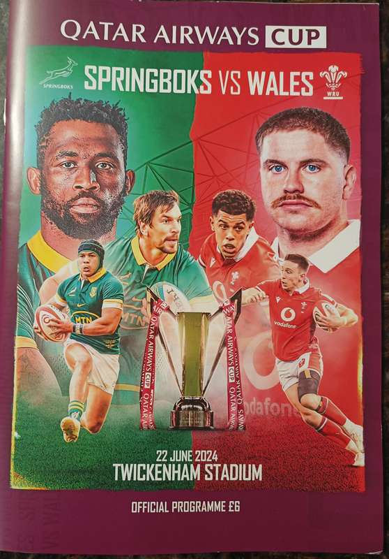 2024 SPRINGBOKS V WALES AT TWICKENHAM RUGBY PROGRAMME