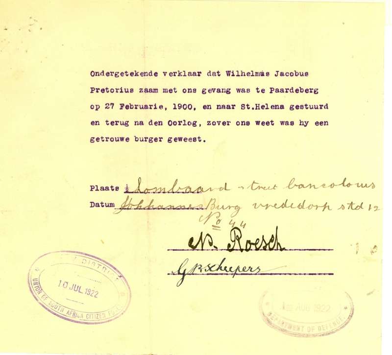 BOER WAR ABO MEDAL TO KORPL -POW CAPTURED AT PAARDEBERG