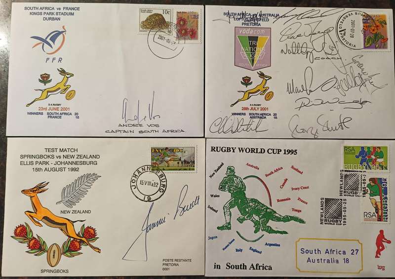 RUGBY FDC SIGNED X 4 - SEE DESCRIPTION FOR DETAILS