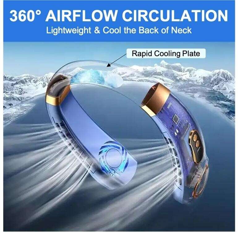 [MARKED DOWN] Neck Fan with Ambient Lighting & LCD Display
