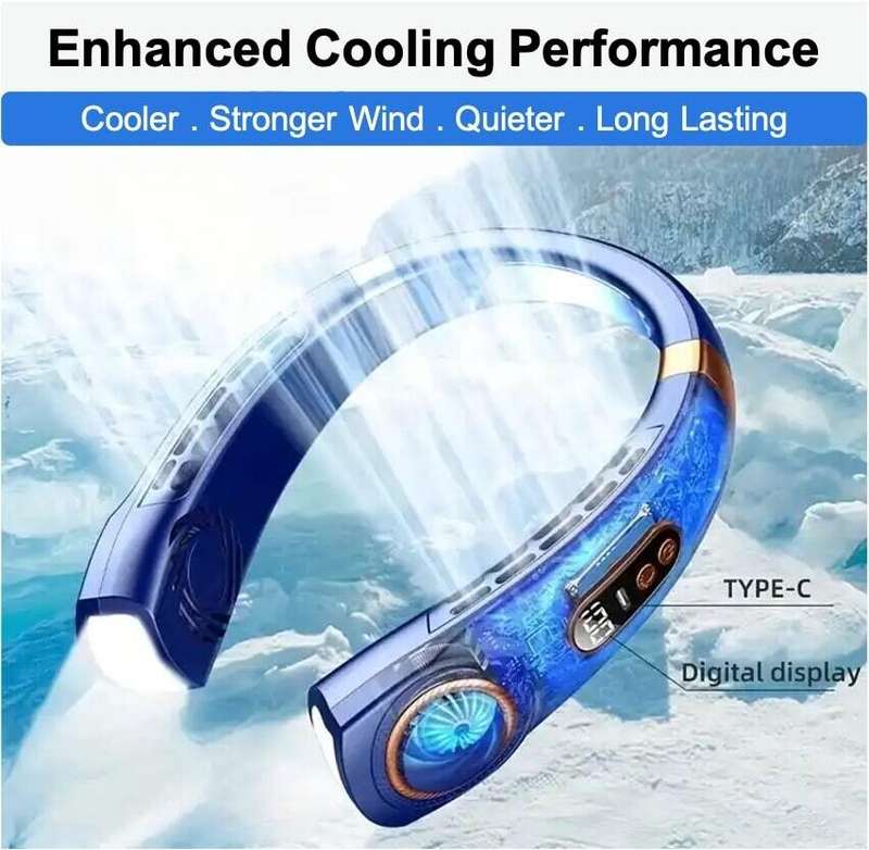 [MARKED DOWN] Neck Fan with Ambient Lighting & LCD Display