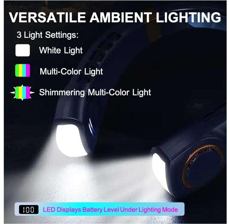 [MARKED DOWN] Neck Fan with Ambient Lighting & LCD Display