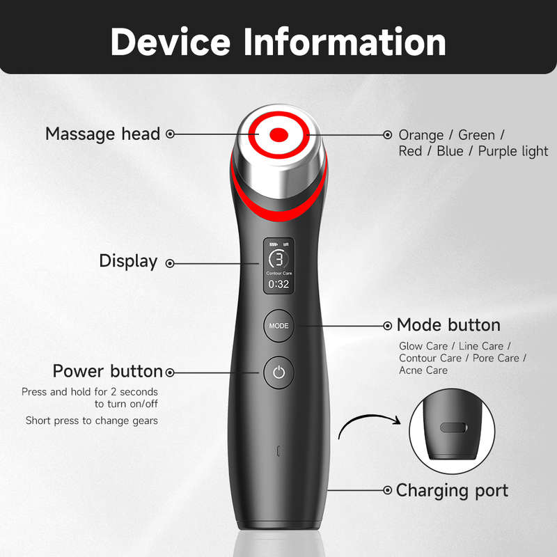 Age Booster Pro Microcurrent Facial Device | LED Therapy & Skin Rejuvenation