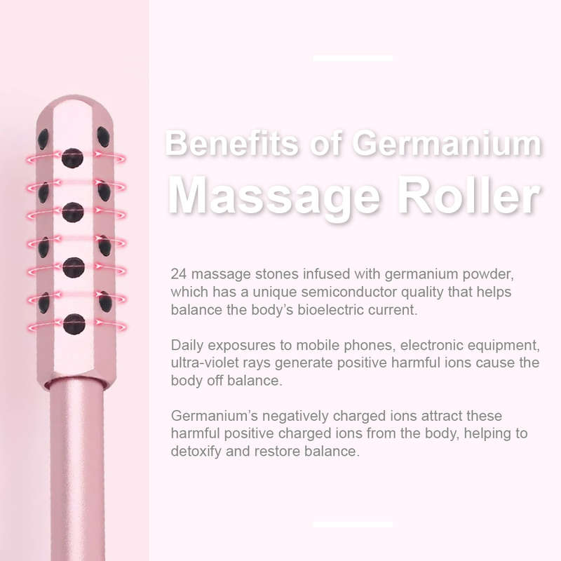 Facial Germanium Stones Massage Roller (Gold)