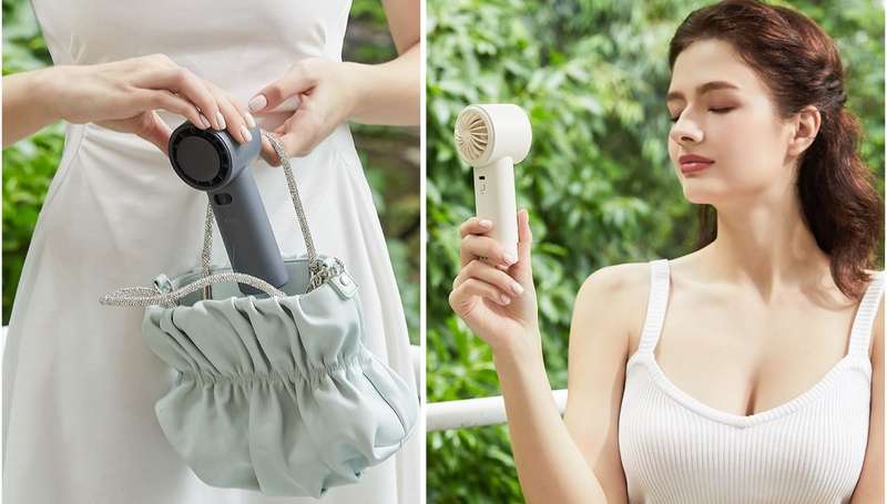 Handheld Turbo Fan with Instant Cooling Pad