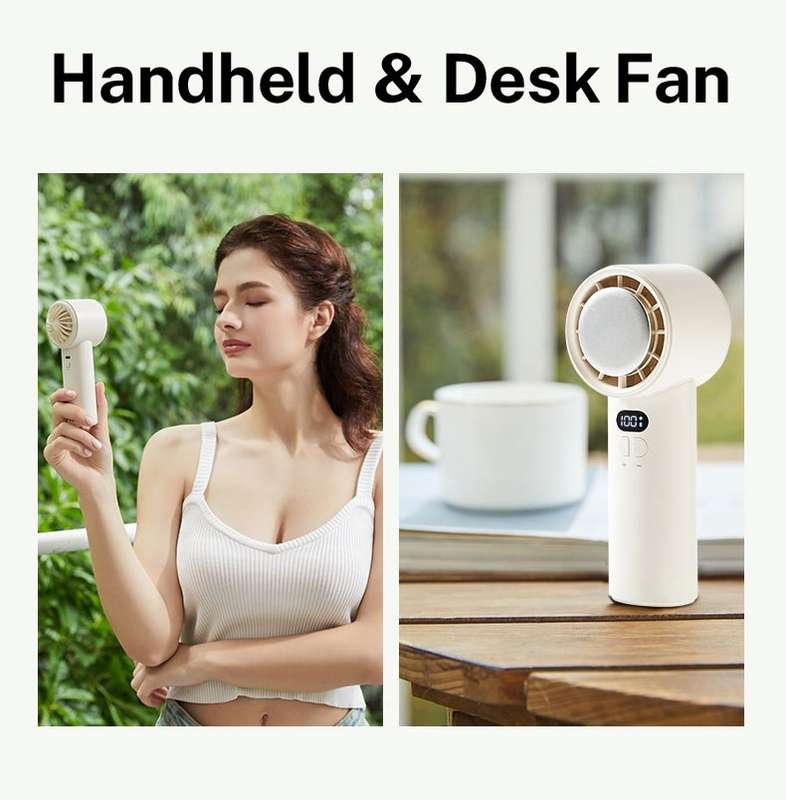 Handheld Turbo Fan with Instant Cooling Pad