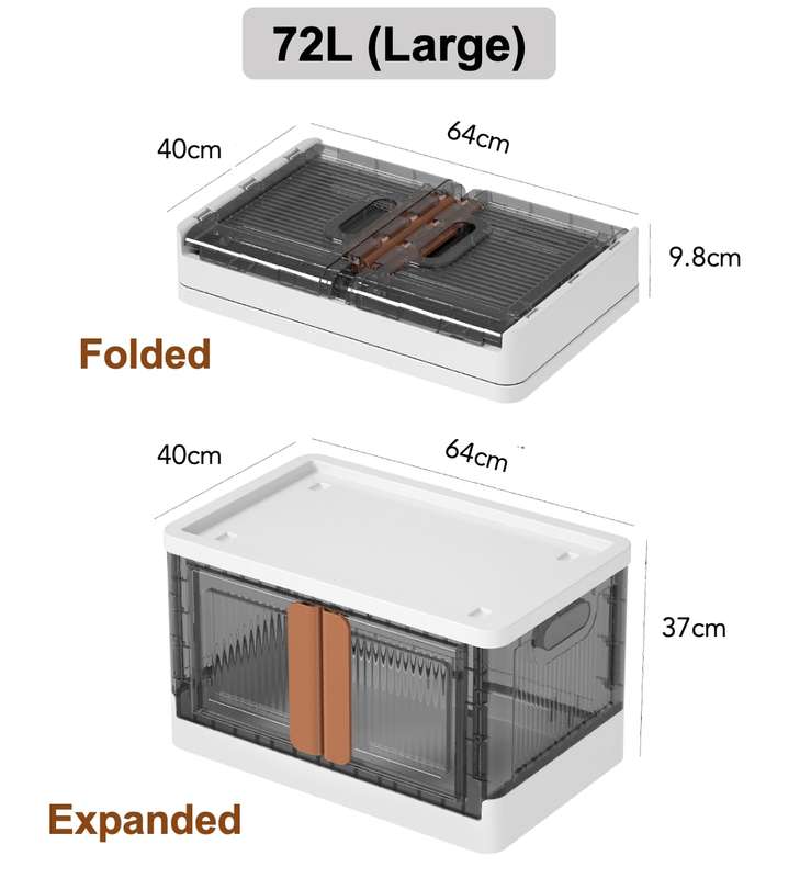 Collapsible Storage Box with Lid-  32L