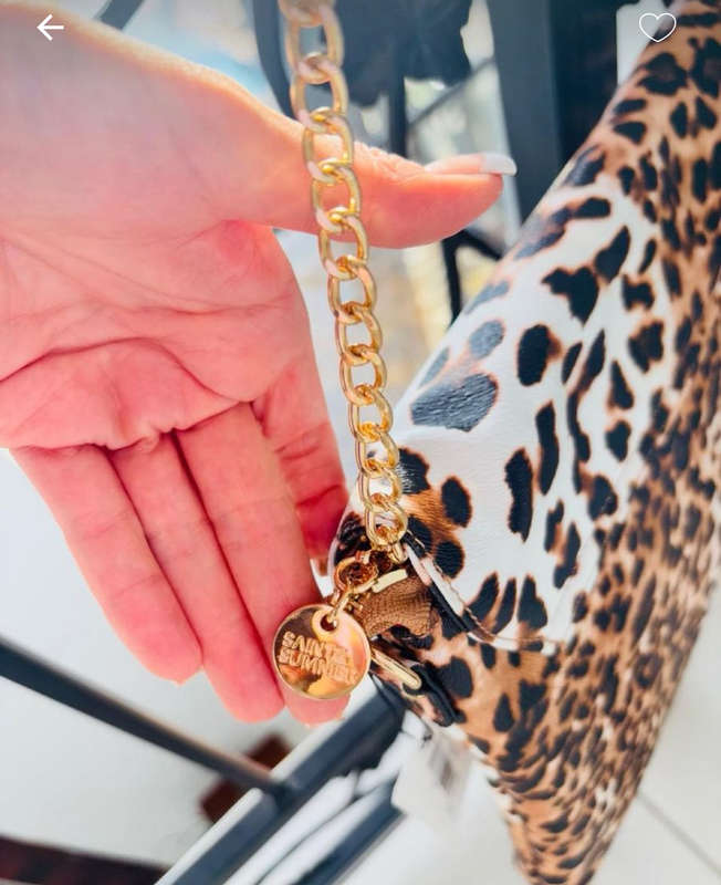 Saint & Summer stylish leopard Laptop bag with charger bag.  Polished with purple lining.  New.