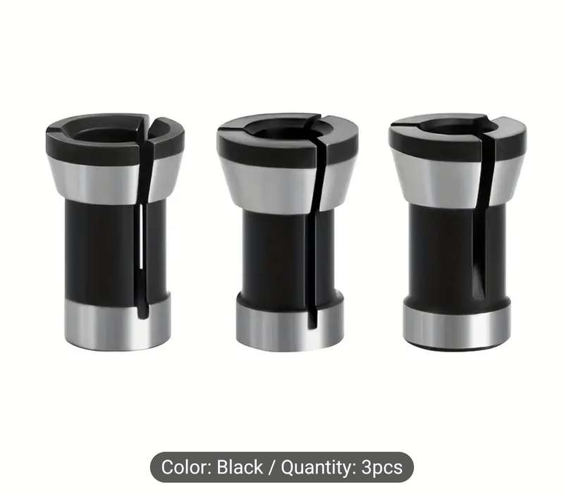 Router bit collet adapters 3 piece set