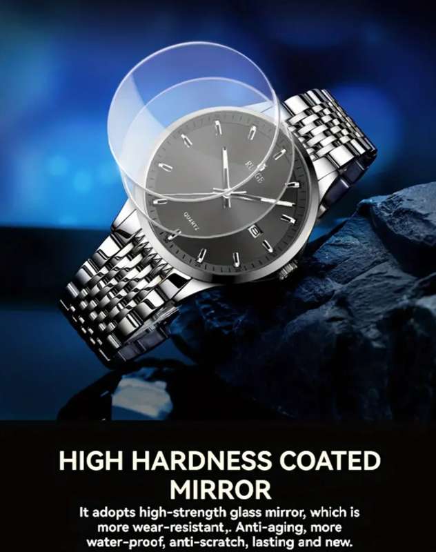 Ruige High end Swiss brand waterproof stainless steel mens watch