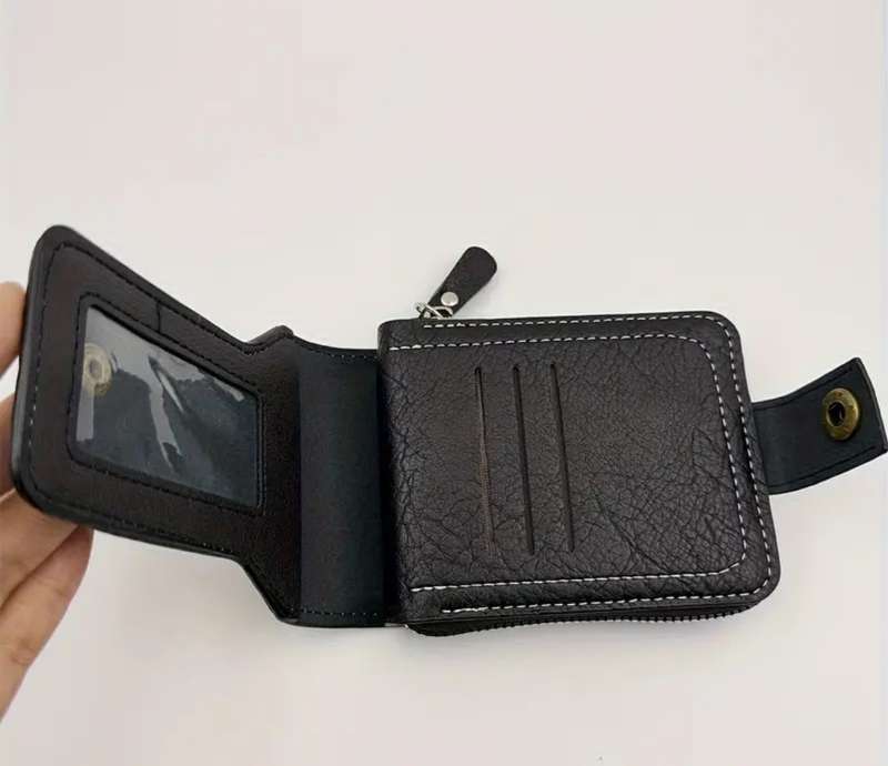 Quality Soft Leather Mens full zipper wallet