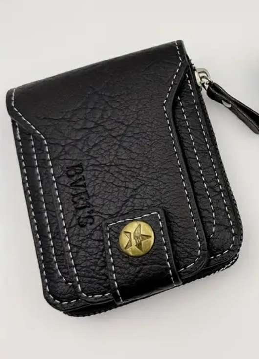 Quality Soft Leather Mens full zipper wallet