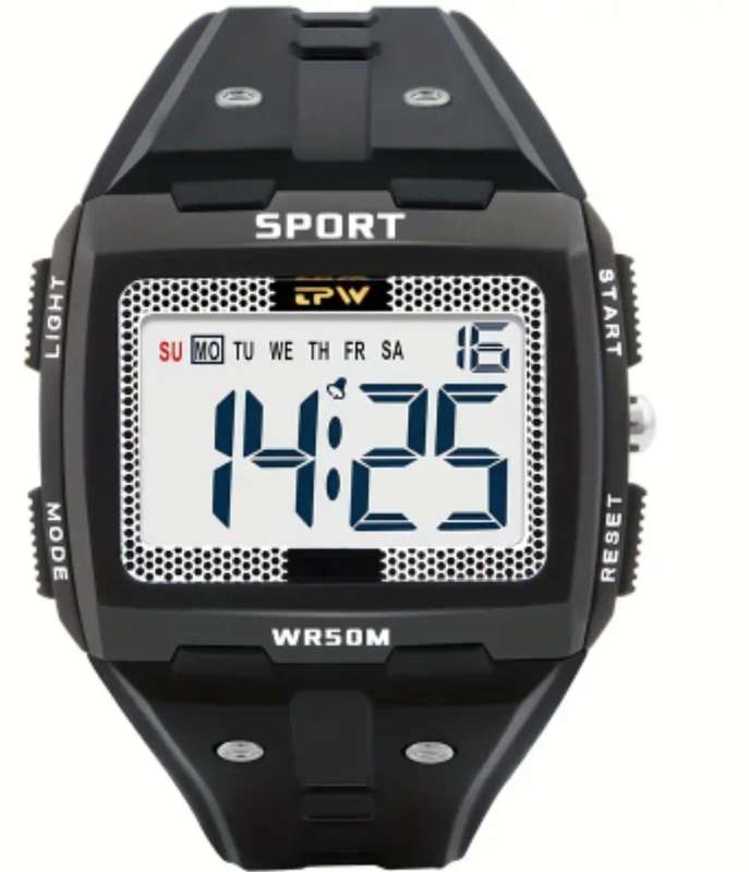 Digital waterproof sports watch