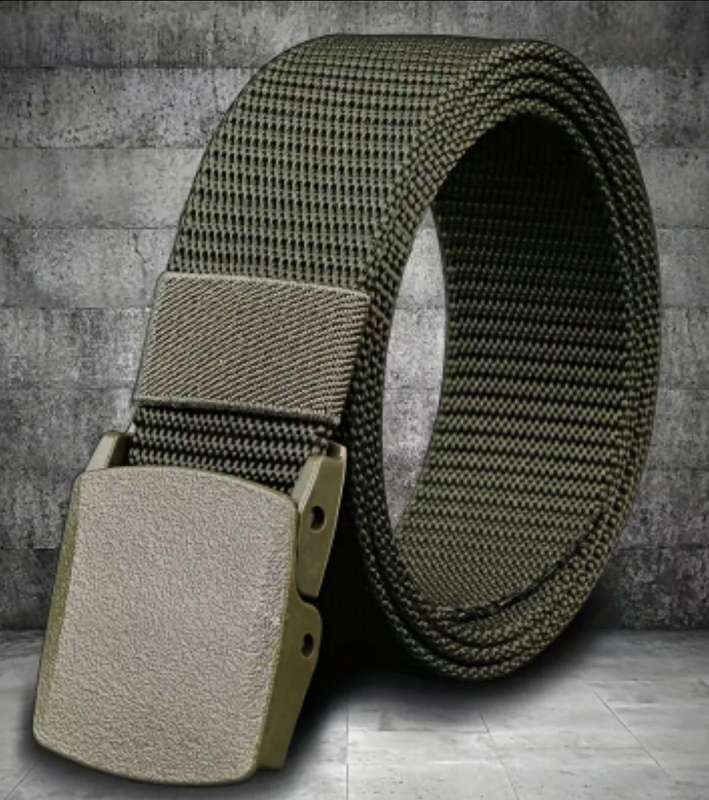Nylon belt with quick release buckle - army green