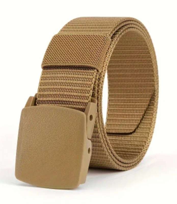 Nylon belt with quick release buckle - khaki
