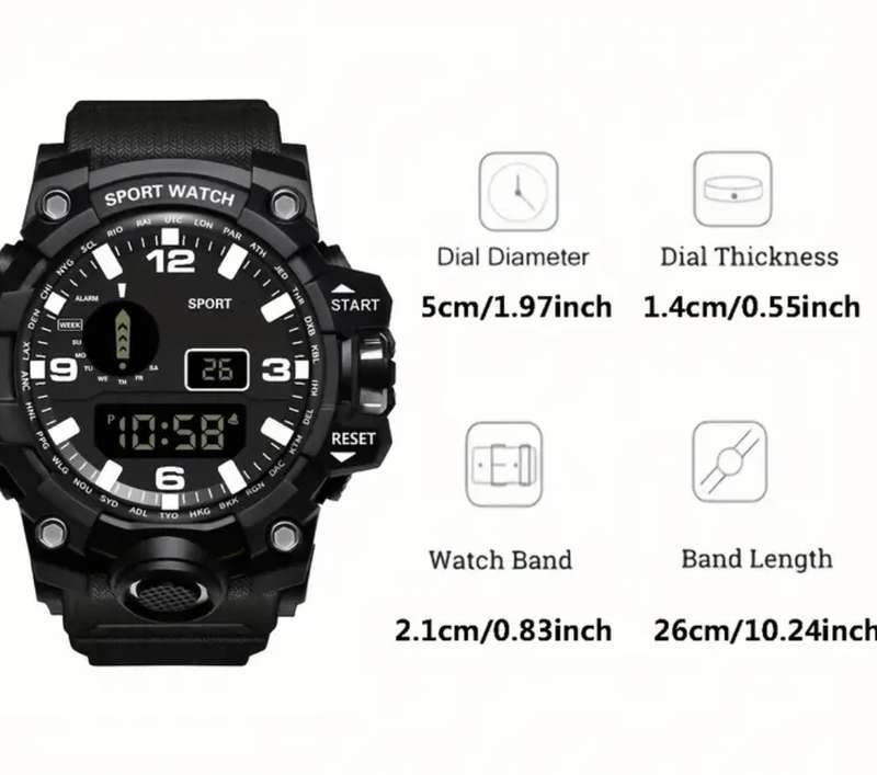Robust sports watch in zipper case