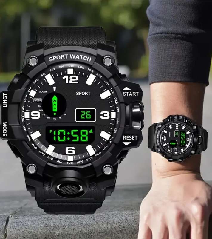 Robust sports watch in zipper case