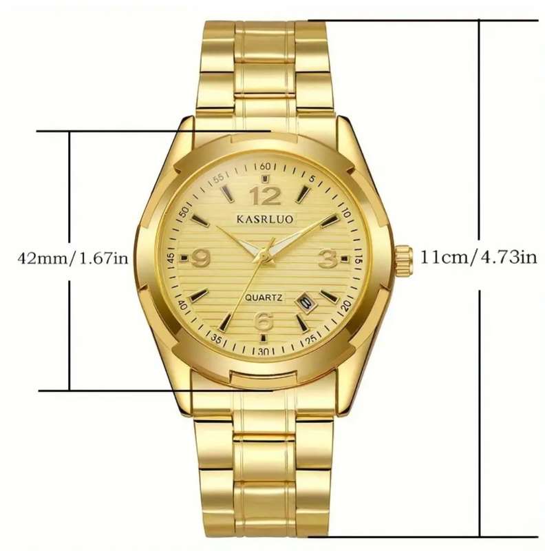 Kasrluo mens buiseness watch with stainless steel strap