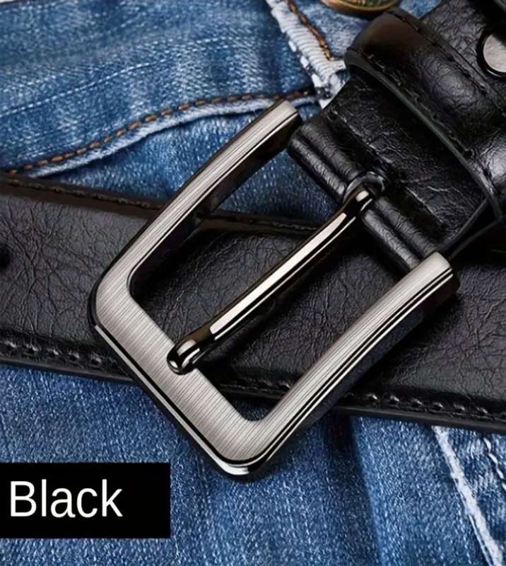 Genuine Leather unisex belt- black 125cm