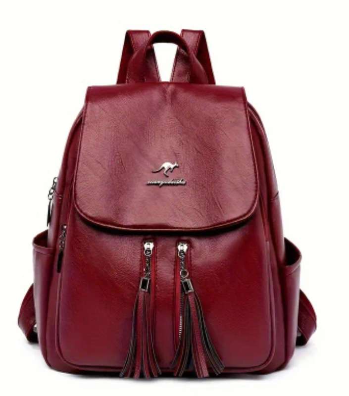 PU leather backpack