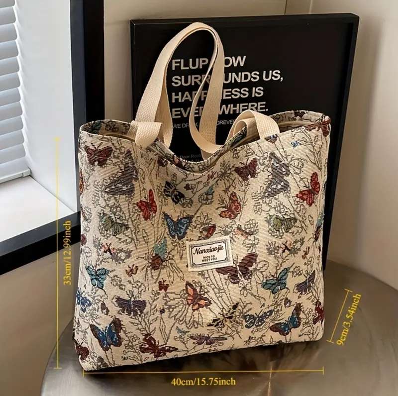Butterfly canvas tote bag