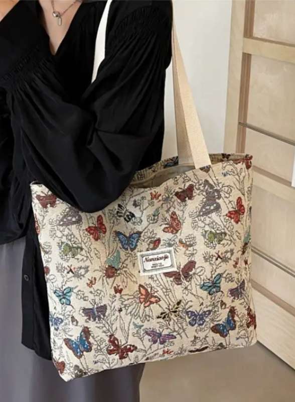Butterfly canvas tote bag
