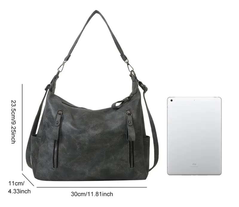 Grey woman's handbag with shoulder sling