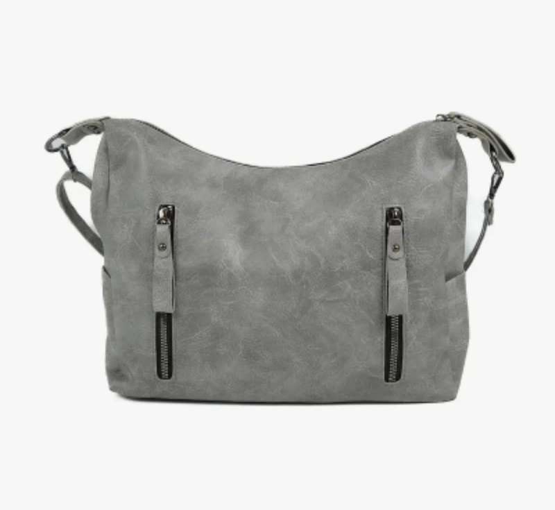 Grey woman's handbag with shoulder sling