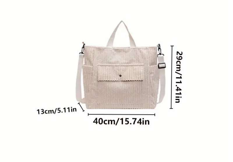 Corduroy tote bag - black