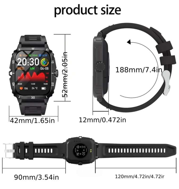 (Discount) Demo model -Black unisex smartwatch