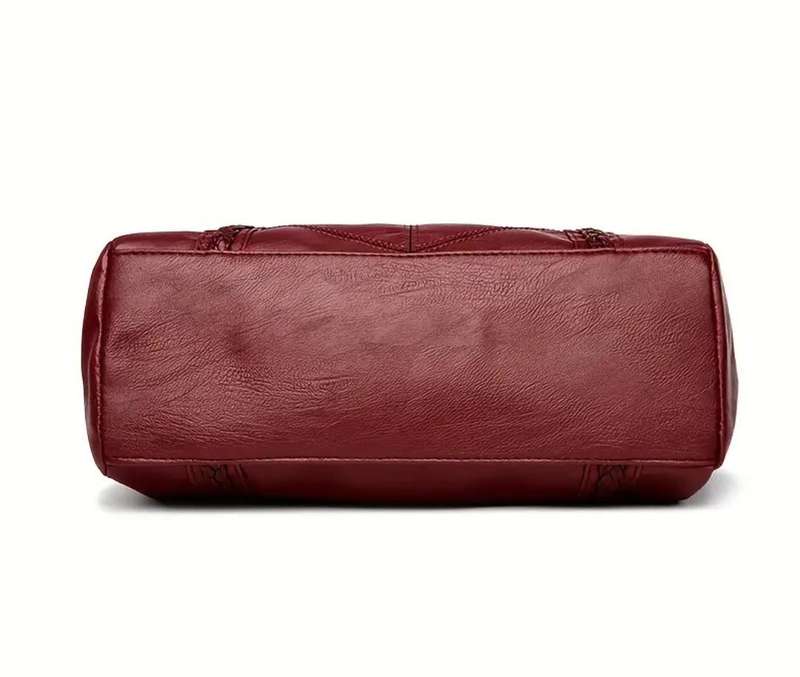 Deep red womans handbag