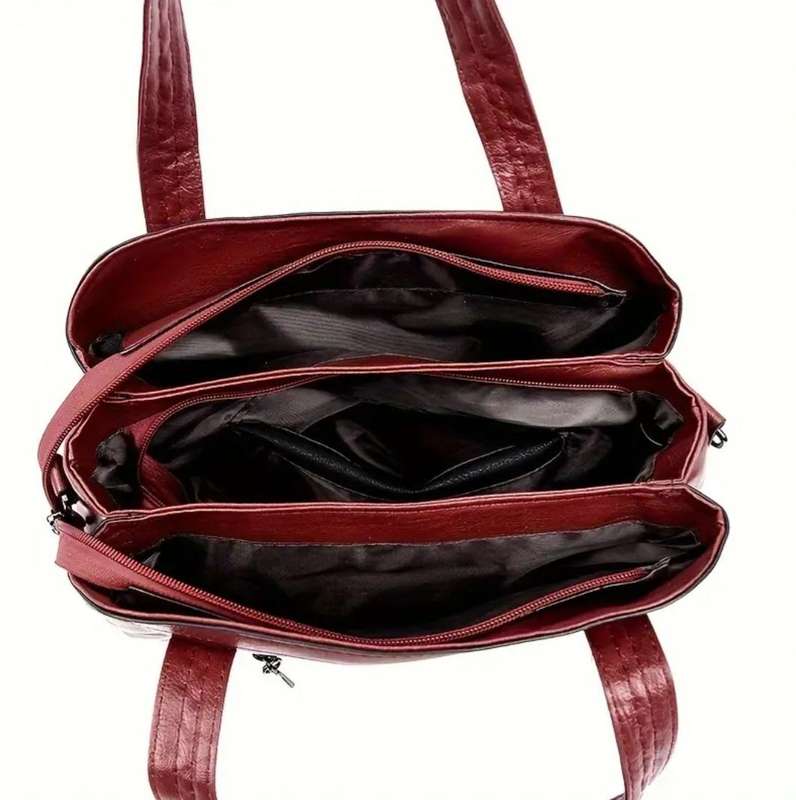 Deep red womans handbag