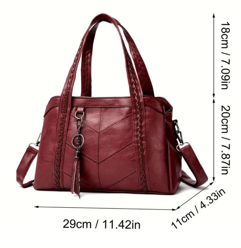 Deep red womans handbag
