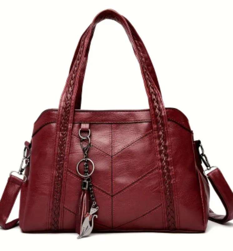 Deep red womans handbag