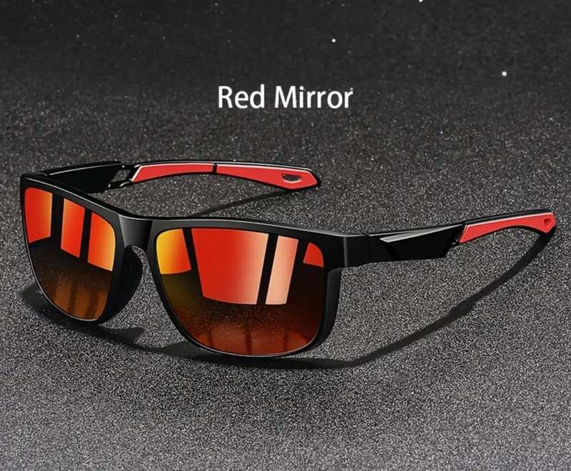 Unisex red mirror polarized sunglasses