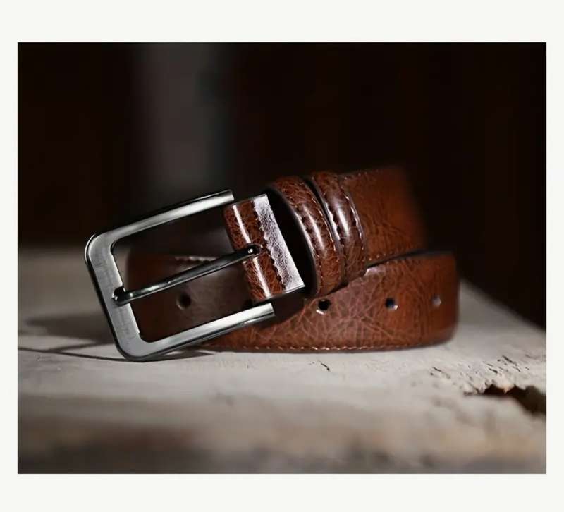Genuine cowhide leather belt - brown 120cm