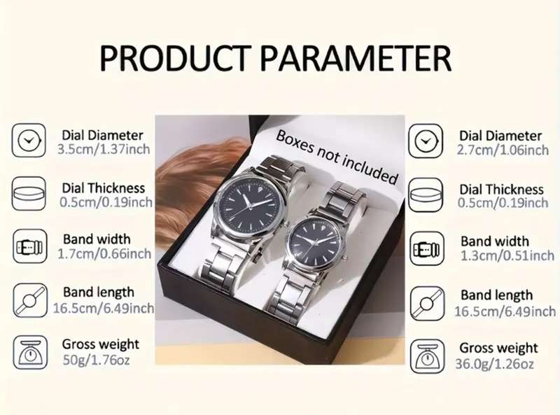 2 Pcs couples watch set