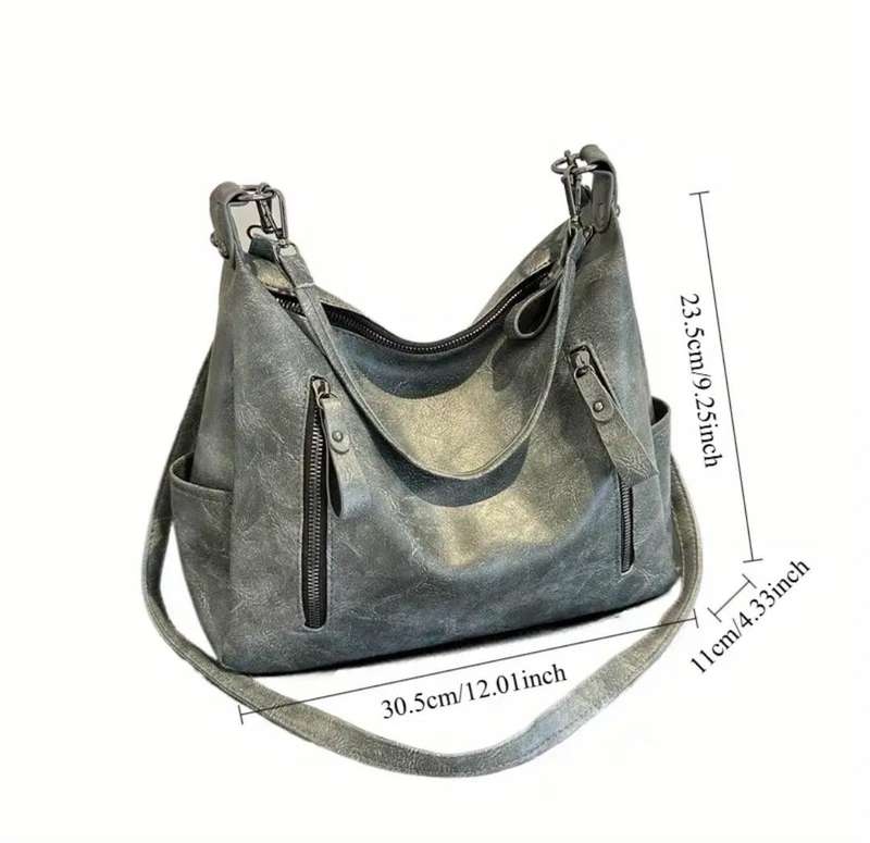 Vintage inspired PU leather handbag