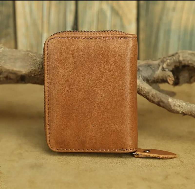 RFID Genuine leather small unisex wallet