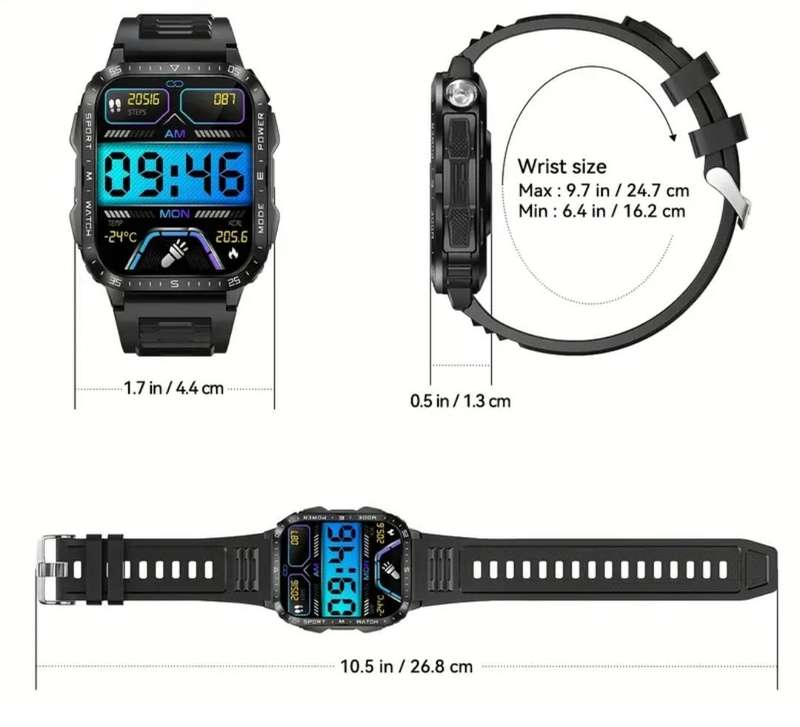 Black silicone smartwatch