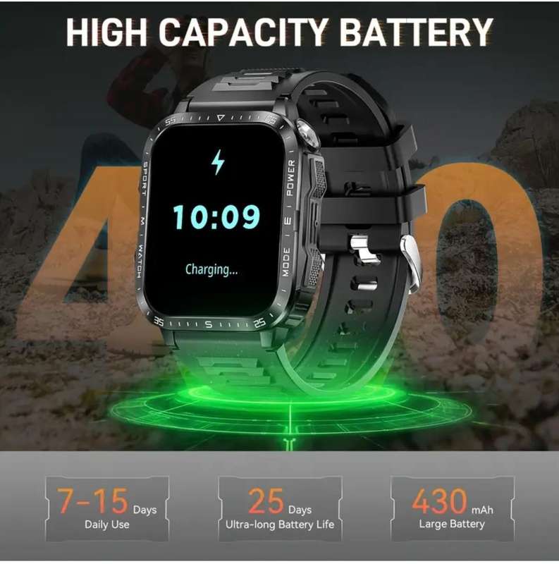 Black silicone smartwatch