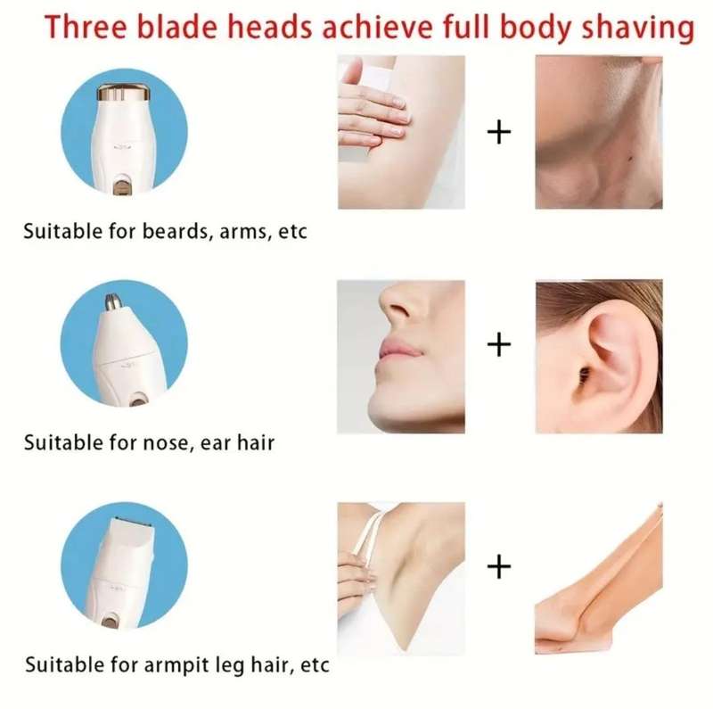 Rechargeable multifunction lady shaver
