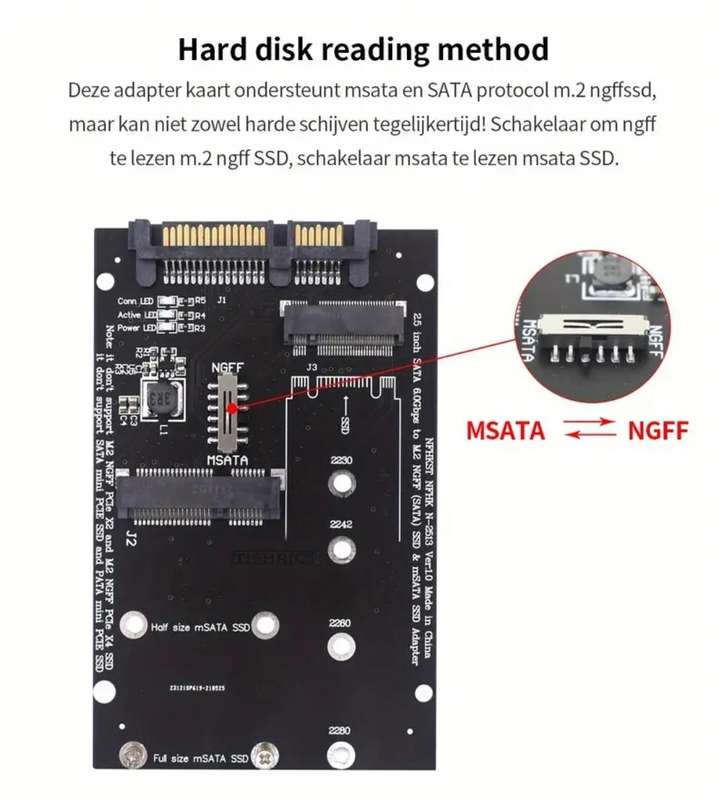 NGFF to SATA III interface card