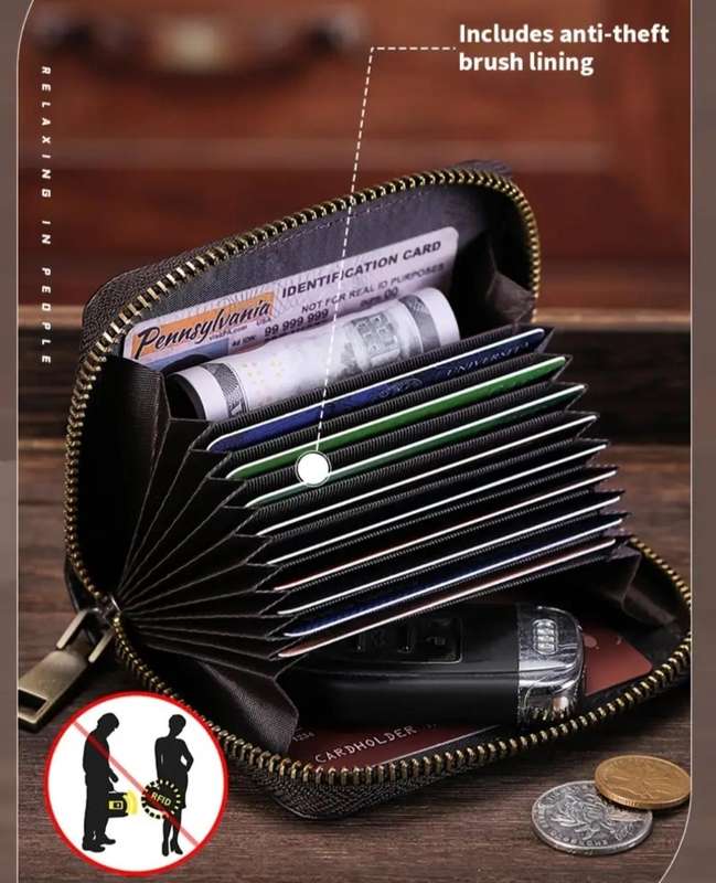 Genuine Leather RFID card wallet